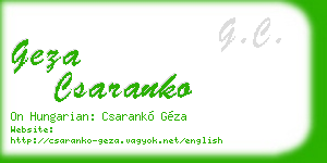 geza csaranko business card